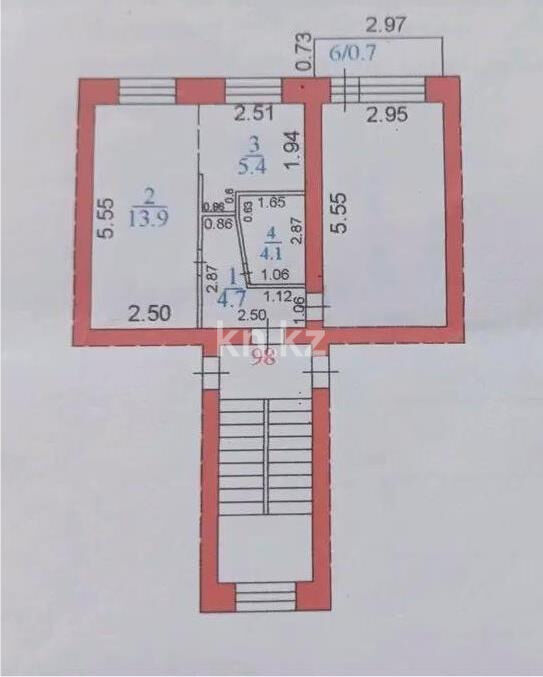 Продажа 2-комнатной квартиры, 45 м² - Продажа двухкомнатных квартир в Сортировке Караганды фото 5 из 5