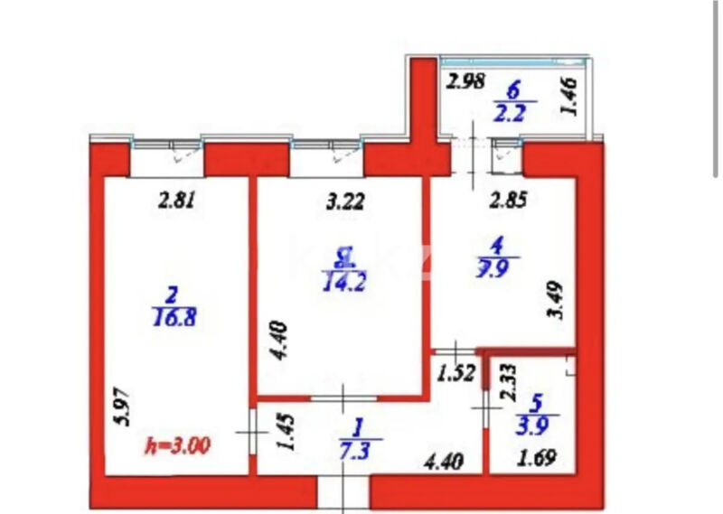 Продажа 2-комнатной квартиры, 54.3 м² - Продажа квартир в Казахстане - страница 29 фото 1 из 1