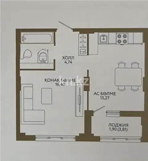 Продажа 1-комнатной квартиры, 42.3 м² - Продажа однокомнатных квартир в р-не Есиль Астаны - страница 20 фото 1 из 1