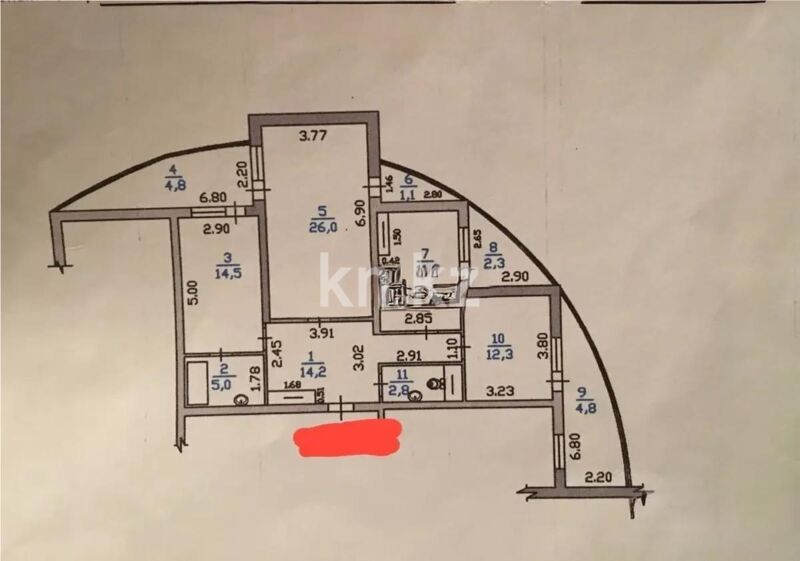 Продажа 3-комнатной квартиры, 100 м² - Продажа квартир в Казахстане - страница 8 фото 8 из 8