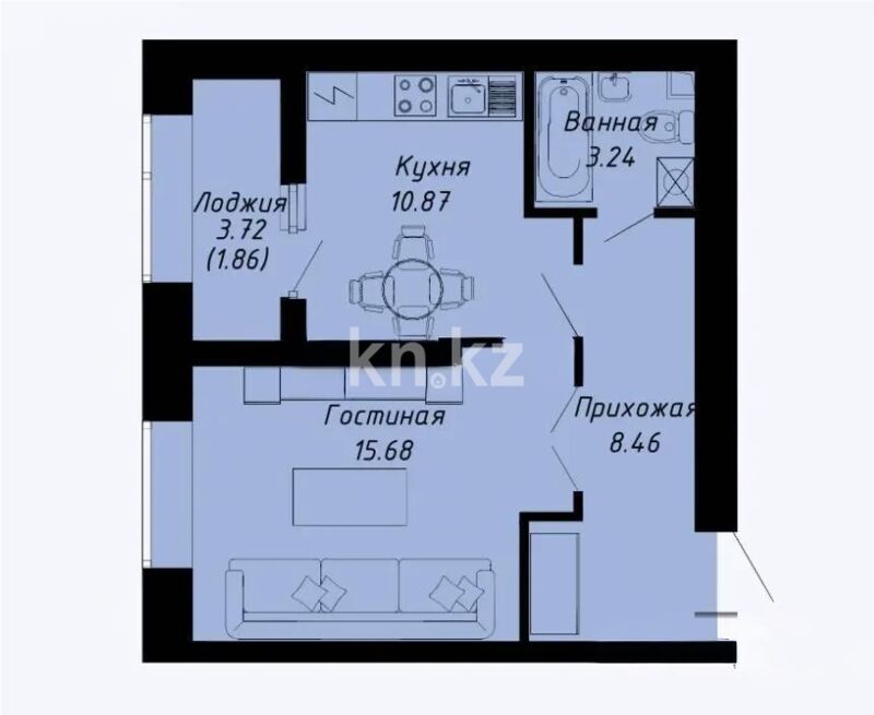 Продажа 1-комнатной квартиры, 40.11 м² - Продажа однокомнатных квартир в р-не Нура Астаны - страница 30 фото 1 из 1