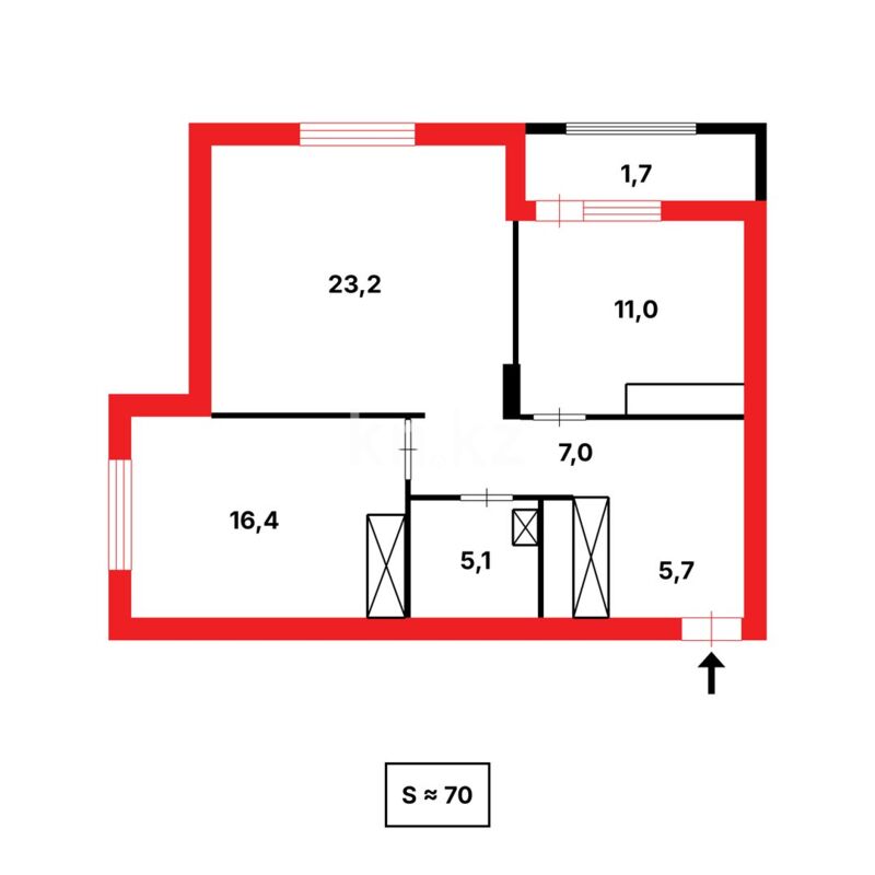 Продажа 2-комнатной квартиры, 70 м² - Продажа двухкомнатных квартир от собственников в Астане - страница 5 фото 2 из 2