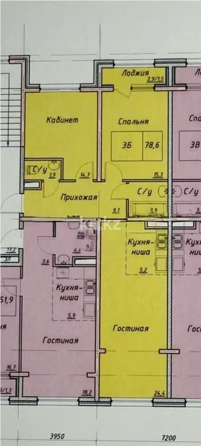 Продажа 3-комнатной квартиры, 79 м² - Продажа трехкомнатных квартир в монолитно-каркасном доме в Казахстане - страница 4 фото 1 из 1