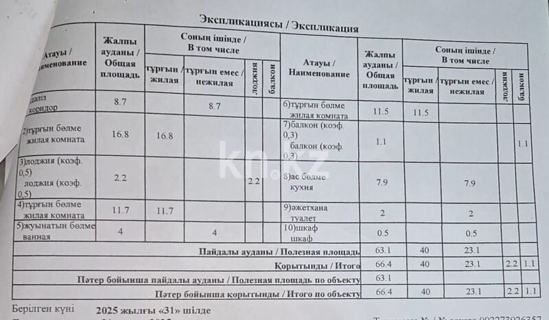 Продажа 3-комнатной квартиры, 66.4 м² - Продажа трехкомнатных квартир в кирпичном доме в Алматы - страница 15 фото 23 из 24