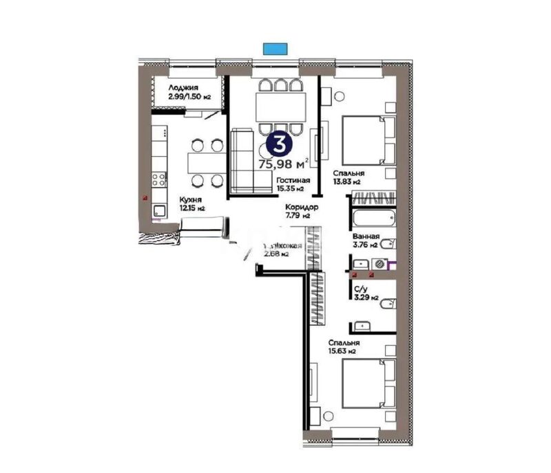 Продажа 3-комнатной квартиры, 76 м² - Продажа квартир в Астане - страница 7 фото 1 из 1
