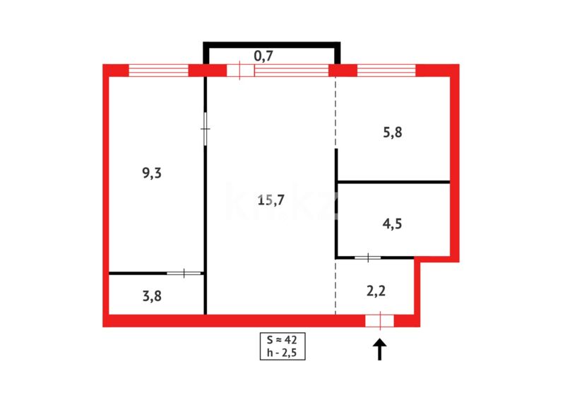 Продажа 2-комнатной квартиры, 42 м² - Продажа двухкомнатных квартир в Городе Караганды - страница 6 фото 11 из 11