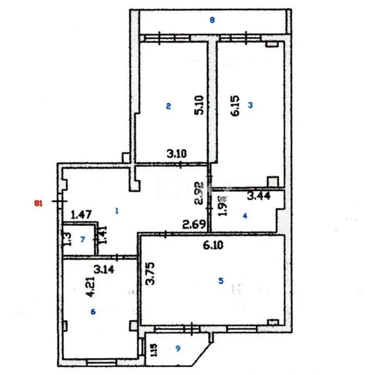 Продажа 3-комнатной квартиры, 99.2 м² - Продажа трехкомнатных квартир в блочном доме в Казахстане фото 8 из 8