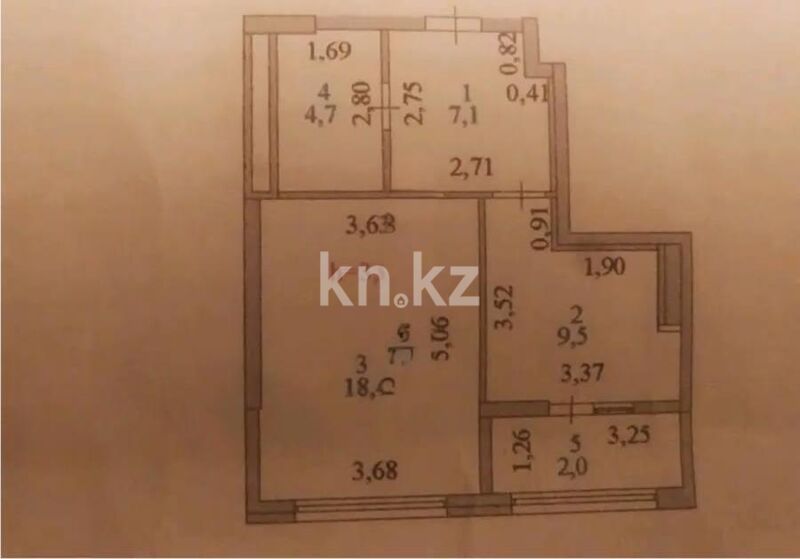 Продажа 1-комнатной квартиры, 41.7 м² - Продажа квартир в Казахстане - страница 58 фото 1 из 1