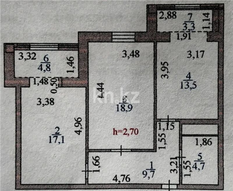 Продажа 2-комнатной квартиры, 72 м² - Продажа квартир в р-не Алматы Астаны фото 6 из 6