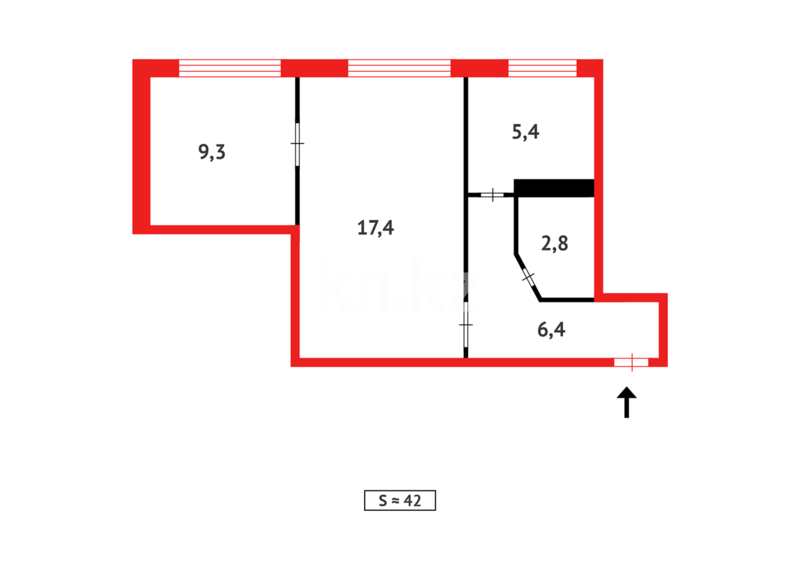 Продажа 2-комнатной квартиры, 41 м² - Продажа двухкомнатных квартир в панельном доме в Темиртау - страница 8 фото 10 из 10