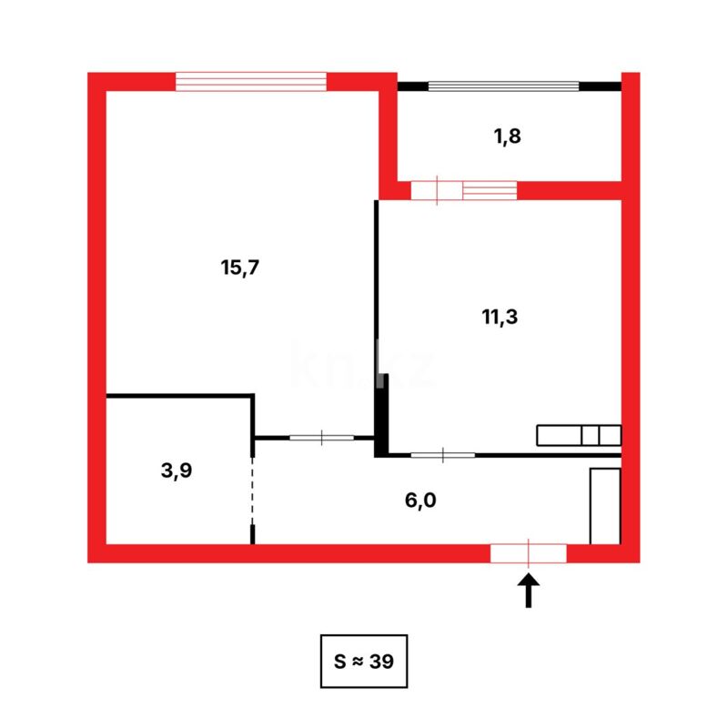 Продажа 1-комнатной квартиры, 39 м² - Продажа однокомнатных квартир в Казахстане - страница 149 фото 2 из 2