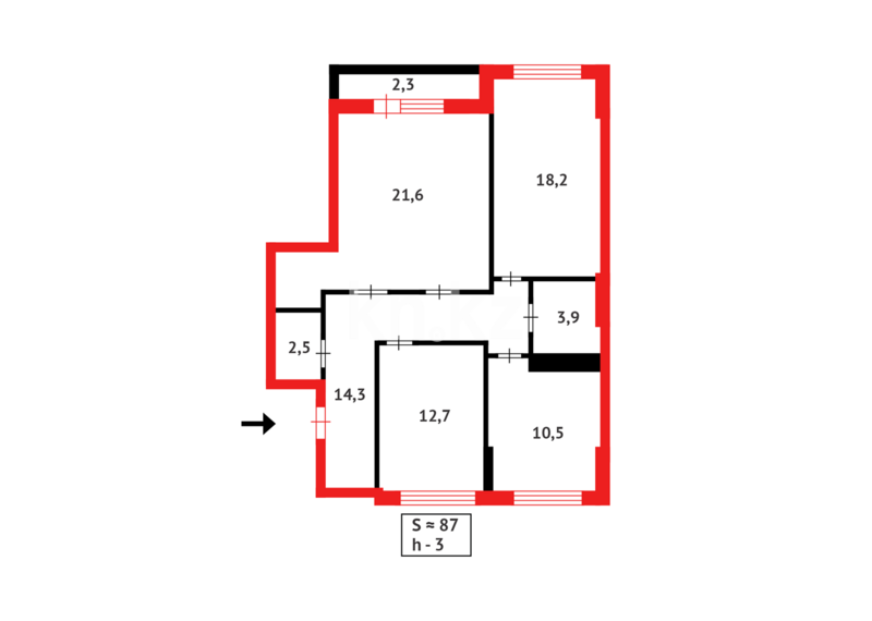 Продажа 3-комнатной квартиры, 87 м² - Продажа квартир в блочном доме в Астане - страница 171 фото 16 из 16