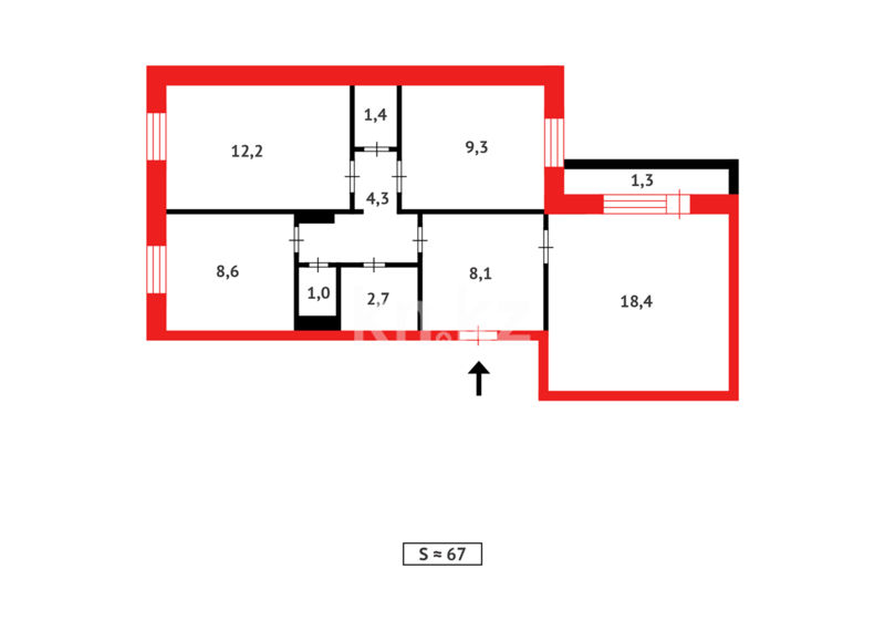 Продажа 3-комнатной квартиры, 67 м² - Продажа трехкомнатных квартир в Темиртау - страница 7 фото 10 из 10