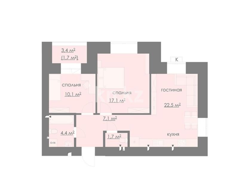 Продажа 3-комнатной квартиры, 67 м² - Продажа трехкомнатных квартир на Юго-Востоке Караганды - страница 22 фото 14 из 15