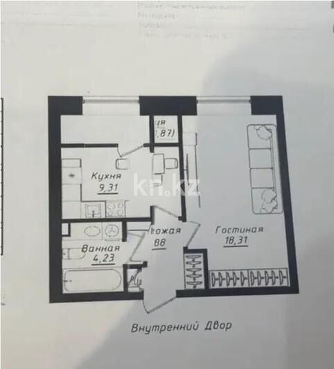 Продажа 1-комнатной квартиры, 38.6 м² - Продажа квартир в Казахстане - страница 41 фото 1 из 1