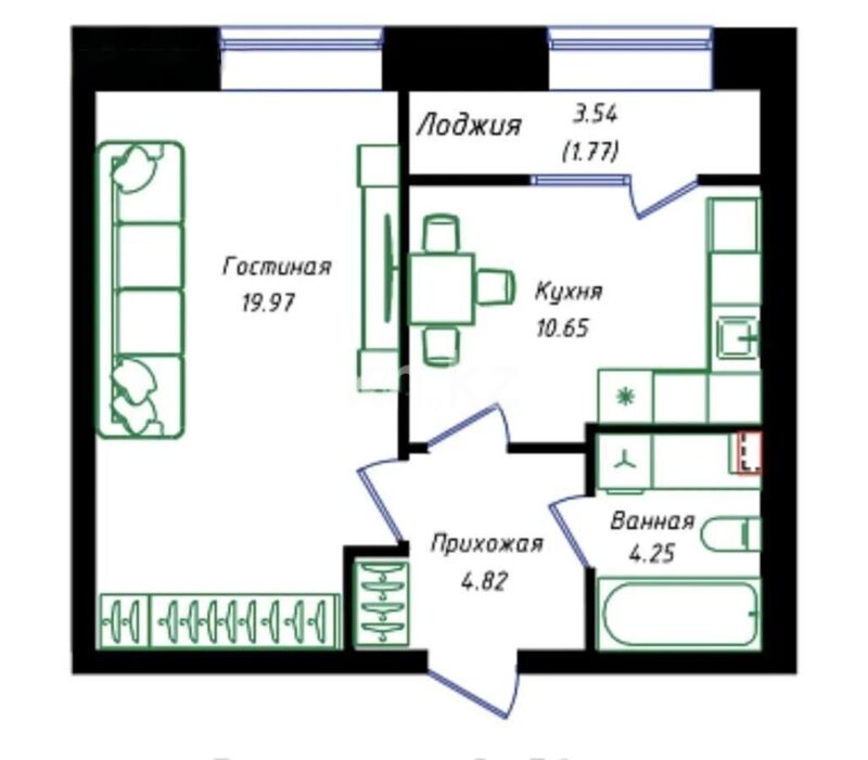 Продажа 1-комнатной квартиры, 42 м² - Продажа недвижимости в Астане - страница 26 фото 1 из 1