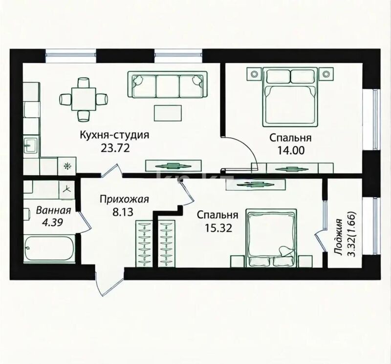 Продажа 3-комнатной квартиры, 68 м² - Продажа трехкомнатных квартир в кирпичном доме в Астане - страница 3 фото 1 из 1