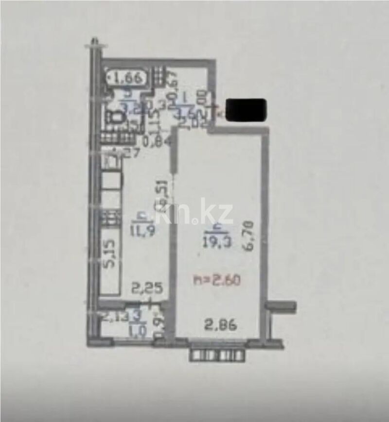 Продажа 1-комнатной квартиры, 39 м² - Продажа однокомнатных квартир в Наурызбайском р-не Алматы - страница 3 фото 1 из 1