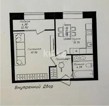 Продажа 1-комнатной квартиры, 40.1 м² - Продажа однокомнатных квартир в р-не Нура Астаны - страница 36 фото 1 из 1