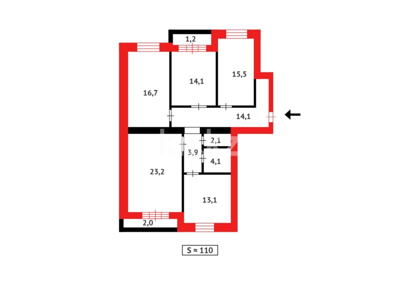 Продажа 4-комнатной квартиры, 110 м² - Продажа четырехкомнатных квартир в Караганде фото 24 из 24