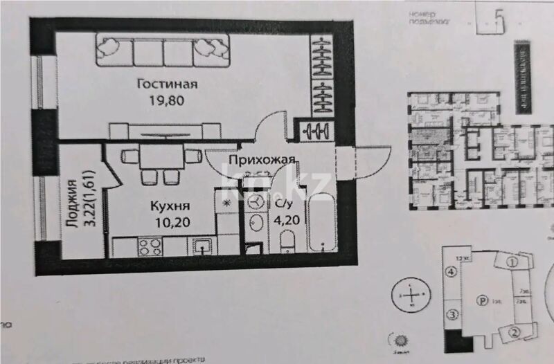 Продажа 1-комнатной квартиры, 39.1 м² - Продажа однокомнатных квартир от собственников в Казахстане - страница 43 фото 1 из 1