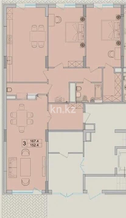 Продажа 4-комнатной квартиры, 167 м² - Продажа квартир в Казахстане - страница 182 фото 1 из 1