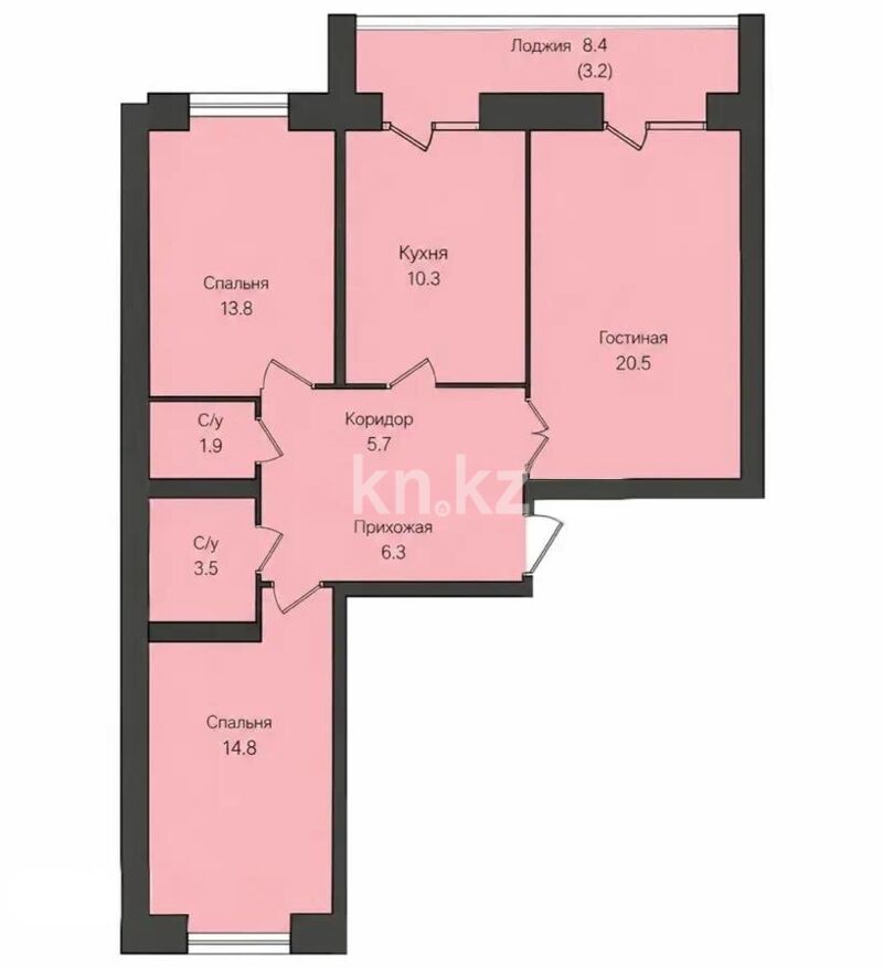 Продажа 3-комнатной квартиры, 78.8 м² - Недвижимость в Астане - страница 6 фото 1 из 1