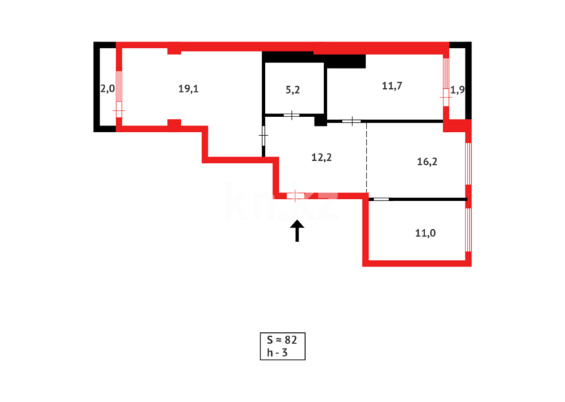 Продажа 3-комнатной квартиры, 81 м² - Продажа квартир в монолитно-каркасном доме в Караганде - страница 9 фото 9 из 11