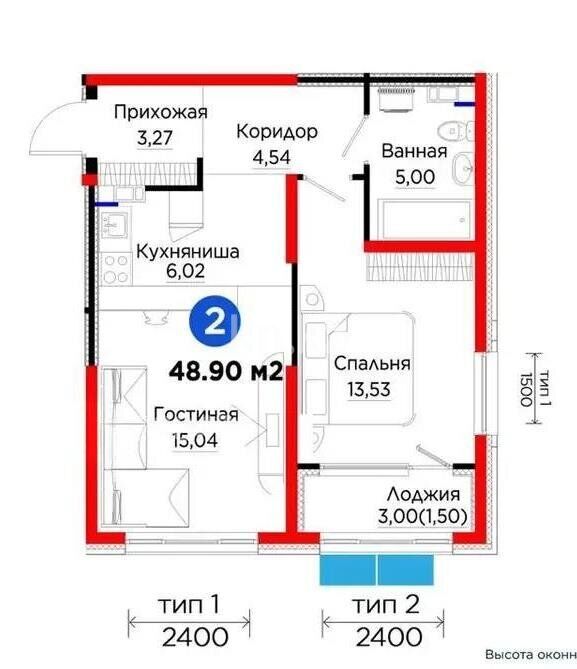 Продажа 2-комнатной квартиры, 49 м² - Продажа квартир в новостройках Алматы с фото - страница 10 фото 1 из 1