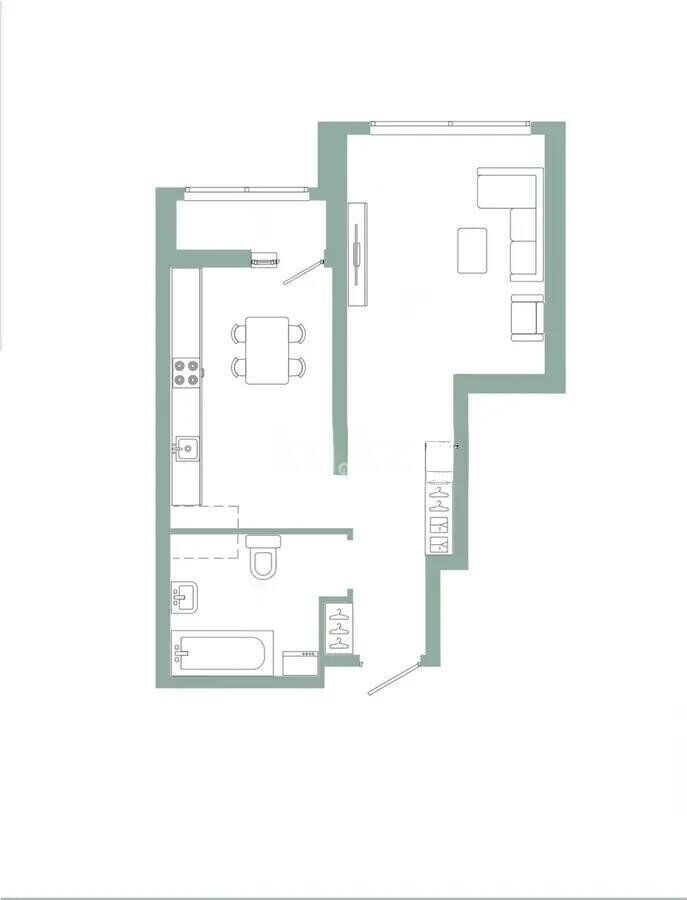 Продажа 1-комнатной квартиры, 39.2 м² - Продажа однокомнатных квартир в Астане - страница 6 фото 1 из 1
