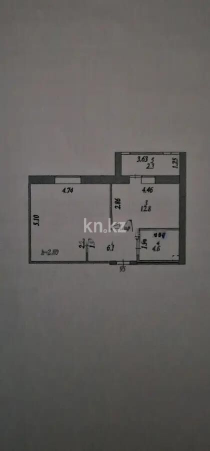 Продажа 1-комнатной квартиры, 47.6 м² - Продажа однокомнатных квартир в кирпичном доме в Астане фото 1 из 1