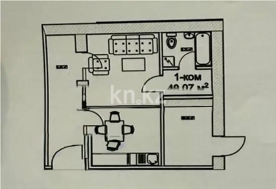 Продажа 1-комнатной квартиры, 41 м² - Продажа однокомнатных квартир в кирпичном доме в Астане - страница 66 фото 1 из 1