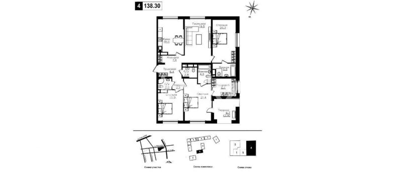 Продажа 4-комнатной квартиры, 138.5 м² - Продажа четырехкомнатных квартир в Алмалинском р-не Алматы - страница 4 фото 1 из 1