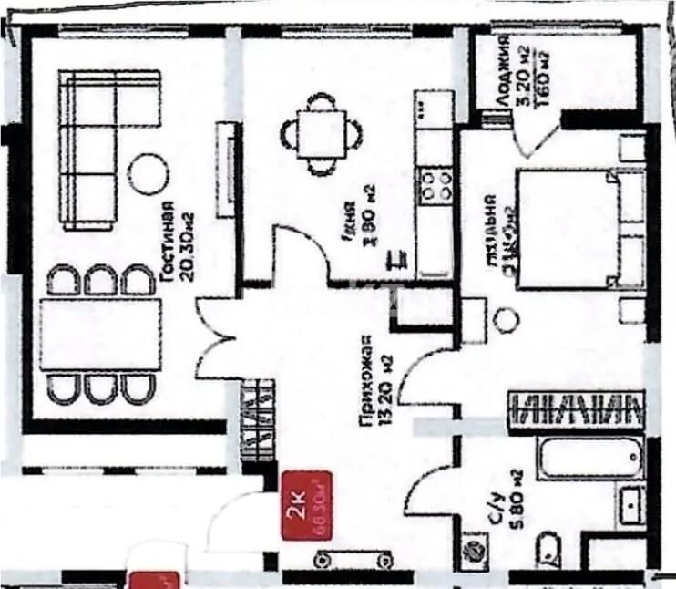 Продажа 2-комнатной квартиры, 68.3 м² - Продажа двухкомнатных квартир в блочном доме в Казахстане - страница 61 фото 5 из 5