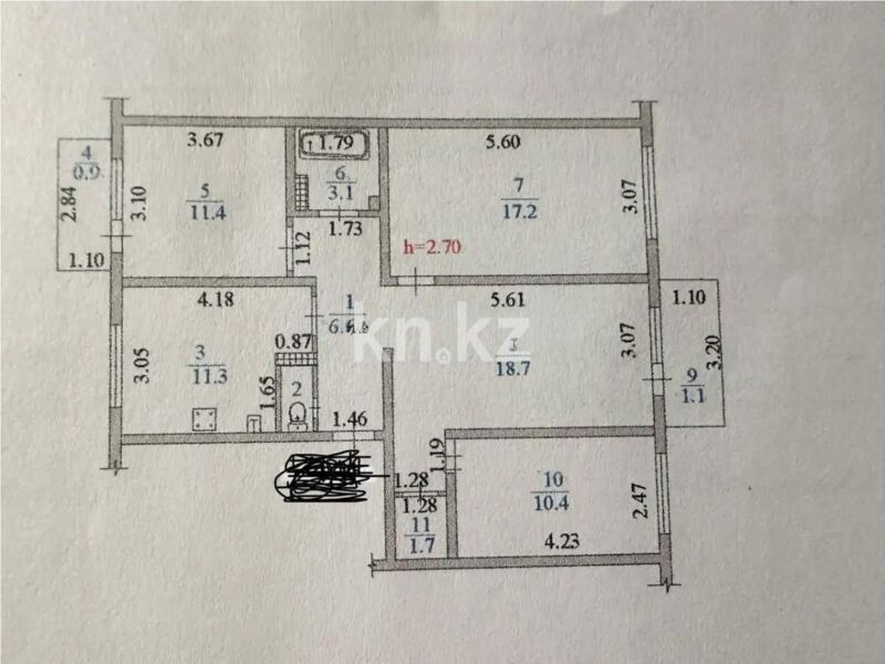 Продажа 4-комнатной квартиры, 84 м² - Продажа четырехкомнатных квартир в панельном доме в Алматы - страница 6 фото 5 из 5