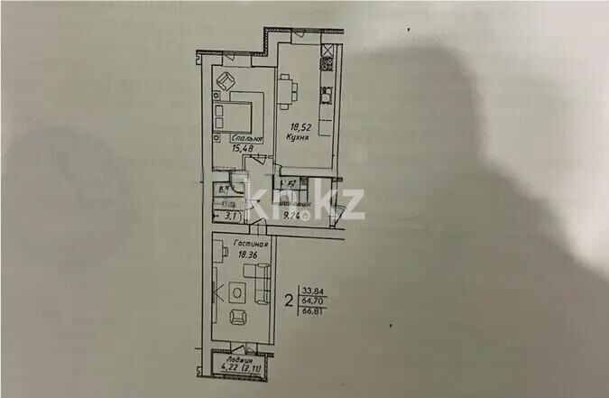 Продажа 2-комнатной квартиры, 66.81 м² - Продажа квартир в кирпичном доме в Астане - страница 219 фото 1 из 1