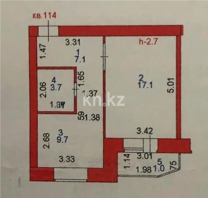 Продажа 1-комнатной квартиры, 38.6 м² - Продажа однокомнатных квартир в р-не Нура Астаны - страница 39 фото 4 из 4