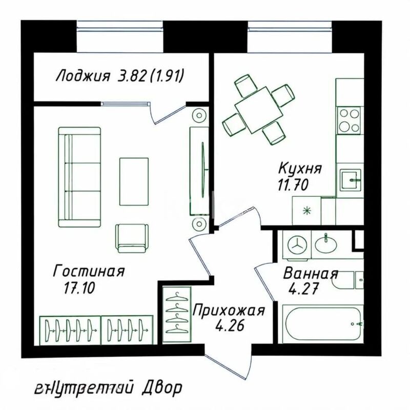 Продажа 1-комнатной квартиры, 39.24 м² - Продажа однокомнатных квартир от собственников в Астане - страница 3 фото 1 из 1