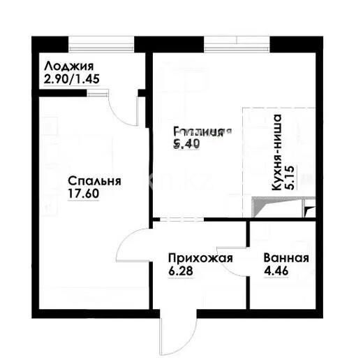 Продажа 2-комнатной квартиры, 49.19 м² - Продажа двухкомнатных квартир в монолитно-каркасном доме в Казахстане - страница 185 фото 2 из 2