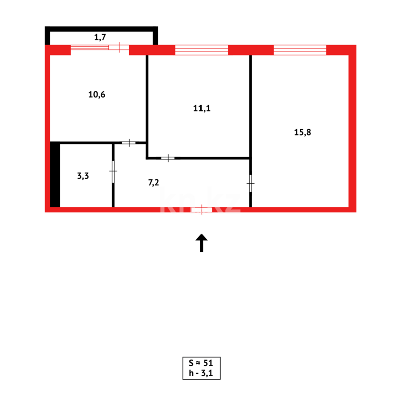 Продажа 2-комнатной квартиры, 53 м² - Продажа двухкомнатных квартир в кирпичном доме в Караганде - страница 32 фото 10 из 10
