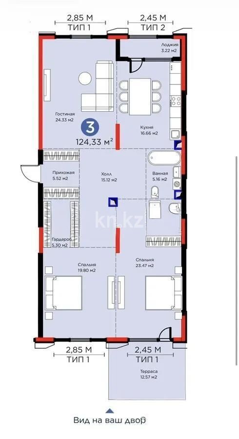 Продажа 3-комнатной квартиры, 125 м² - Продажа трехкомнатных квартир в Казахстане - страница 12 фото 1 из 1