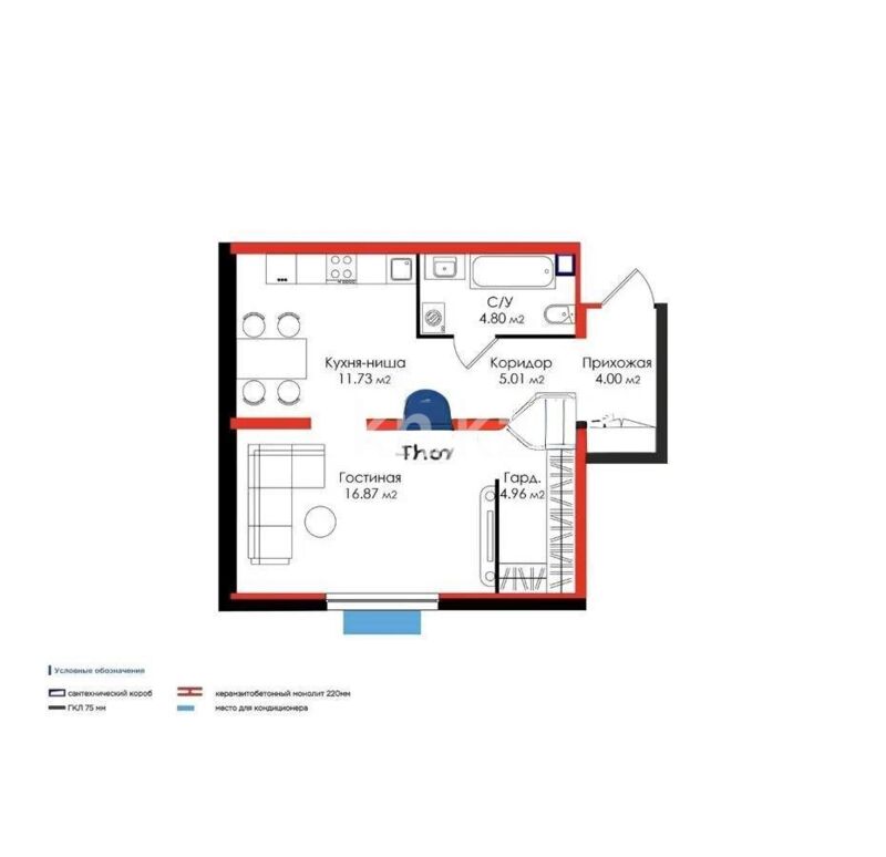 Продажа 1-комнатной квартиры, 47.37 м² - Продажа квартир в новостройках Астаны - страница 20 фото 5 из 5