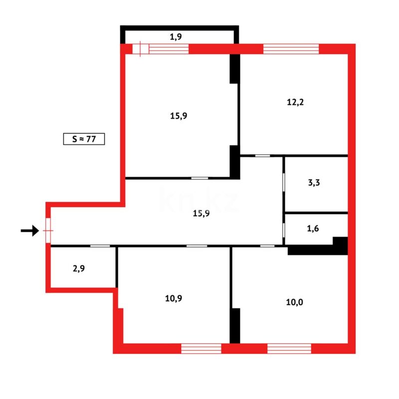 Продажа 3-комнатной квартиры, 75 м² - Продажа квартир на Юго-Востоке Караганды - страница 3 фото 28 из 28