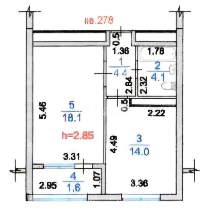 Продажа 1-комнатной квартиры, 44 м² - Продажа однокомнатных квартир в Алмалинском р-не Алматы - страница 6 фото 3 из 3