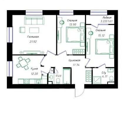 Продажа 3-комнатной квартиры, 84.43 м² - Продажа квартир в Астане - страница 49 фото 1 из 1