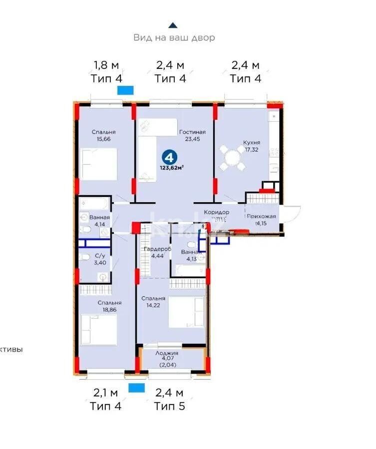 Продажа 4-комнатной квартиры, 123.62 м² - Продажа недвижимости в Казахстане - страница 25 фото 1 из 1