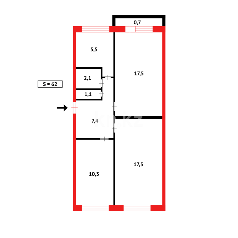 Продажа 3-комнатной квартиры, 62 м² - Продажа трехкомнатных квартир на Юго-Востоке Караганды - страница 13 фото 15 из 15