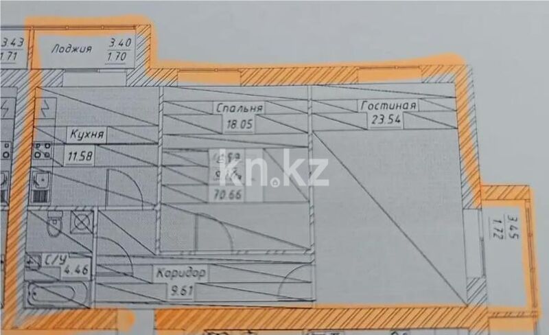 Продажа 2-комнатной квартиры, 71.5 м² - Продажа двухкомнатных квартир в р-не Сарайшык Астаны - страница 5 фото 4 из 4