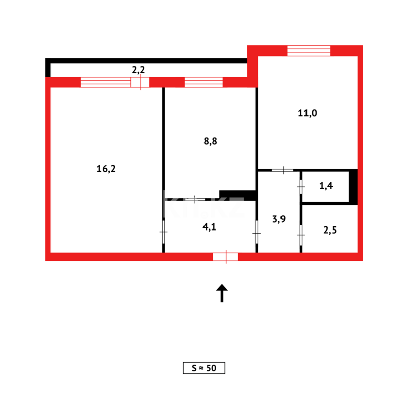 Продажа 2-комнатной квартиры, 48 м² - Продажа двухкомнатных квартир в Майкудуке Караганды - страница 20 фото 15 из 15