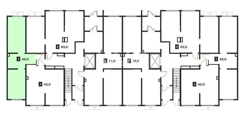 Продажа 1-комнатной квартиры, 45.5 м² - Продажа однокомнатных квартир в Турксибском р-не Алматы - страница 17 фото 1 из 1